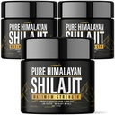 (3 Pack) Shilajit Pure Himalayan Organic Resin - Natural Autentiske Lab Testet Formel for Mænd, Kvinder - Ingen tunge Metals - 600mg Max Styrke med 85 + Trace Minerals Golden Grade Shilajit tillæg
