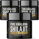 (3 Pack) Shilajit Pure Himalayan Organic Resin - Natural Autentiske Lab Testet Formel for Mænd, Kvinder - Ingen tunge Metals - 600mg Max Styrke med 85 + Trace Minerals Golden Grade Shilajit tillæg