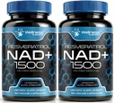 WELLENess LASSRX NAD Supplement, 1500mg - Liposomal NAD + Supplement med Resveratrol, NAD Plus Boosting - Support Cellular Health, Stamina & Sund Aging - Ultra Strength Capsules, USA Made - 2 Pack