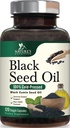 Black Seed Oil Softgels 1000mg - Premium Nigella Sativa Blackseed, Pure Natural Black Cumin Seed Oil & Antioxidant til hud & immunforsvar - Ikke GMO, Flasket i USA Supplement - 120 Softgels