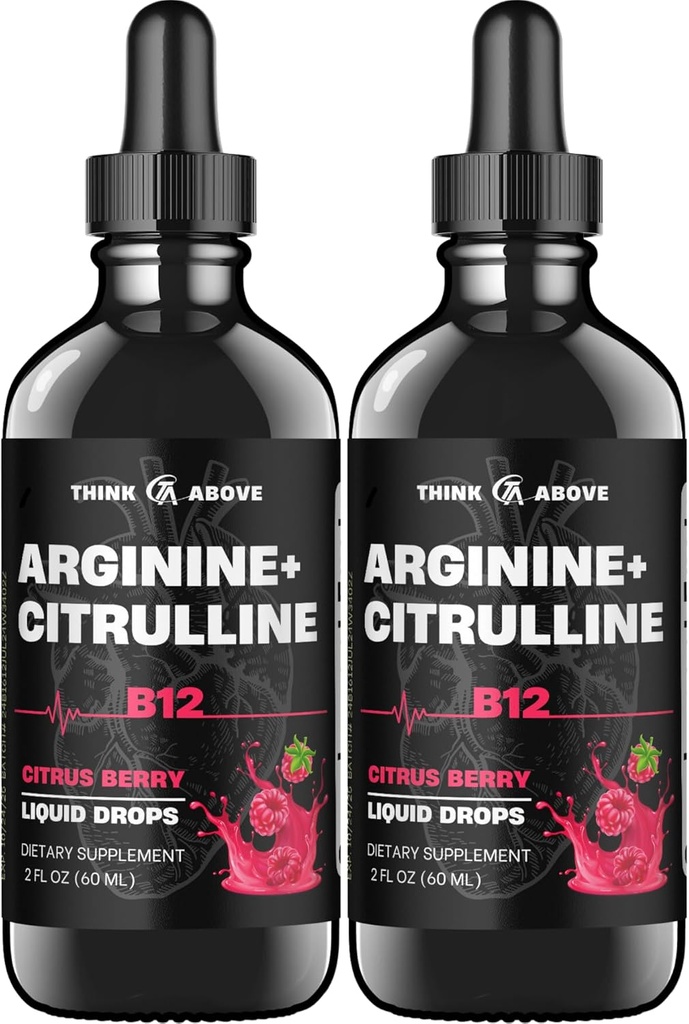 L- Arginin + L- Citrullin + B12 Liquid Drops, Citrus Berry Flavor, 2 fl oz, Pack of 2