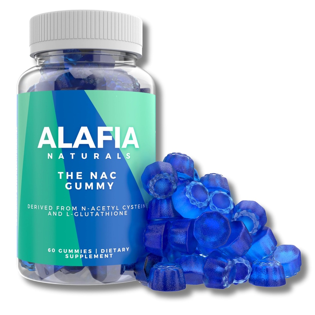 Sugar- Free NAC Gummies, NAC supplement for respiratorisk sundhed, Lever Detox & rense, Nyre, Antioxidant Support, N- Acetyl Cysteine supplement MCT- Oil coated for Absorption Vegan 60ct