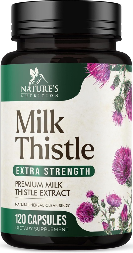 Mælk Thistle Extract 1000mg - Lever Rengøring Detox & Reparation Formel med Mælkebøtte Extract - Urteudtræk - Nature 's Milk Thistle w / Silymarin Marianum, understøtter leversundhed - 120 kapsler