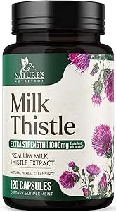 Mælk Thistle Extract 1000mg - Lever Rengøring Detox & Reparation Formel med Mælkebøtte Extract - Urteudtræk - Nature 's Milk Thistle w / Silymarin Marianum, understøtter leversundhed - 120 kapsler