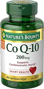 Nature 's Bounty Co Q- 10 200 mg Rapid Release Softels Support Cadiovaskulær Health 80 Ea (pakke med 4)