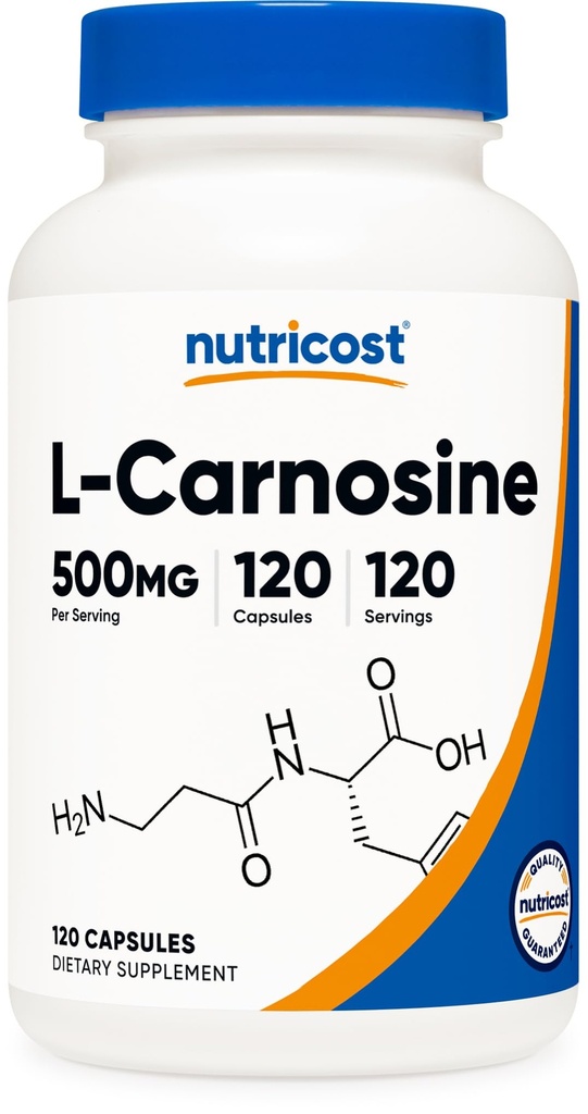 Nutricost L- Carnosine 500mg, 120 kapsler - Gluten Free & Non- GMO