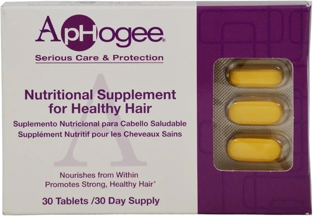 ApHogee Vitamin supplement til sundt hår 30 tabletter