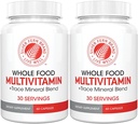 Sølv Fern hel mad Daglig Multi Vitamin w / Trace Mineral Blend Supplement - 2 Flasker - 60 Vegicaps Hver - 60 dages forsyning - Natural, Non- GMO, Vegan, Multivitamin til mænd og kvinder - Zero Synthetics