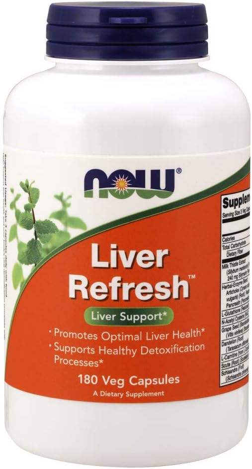 Now Foods Lever Refresh Veg Kapsler, 180 Kapsler (pakke med 2)
