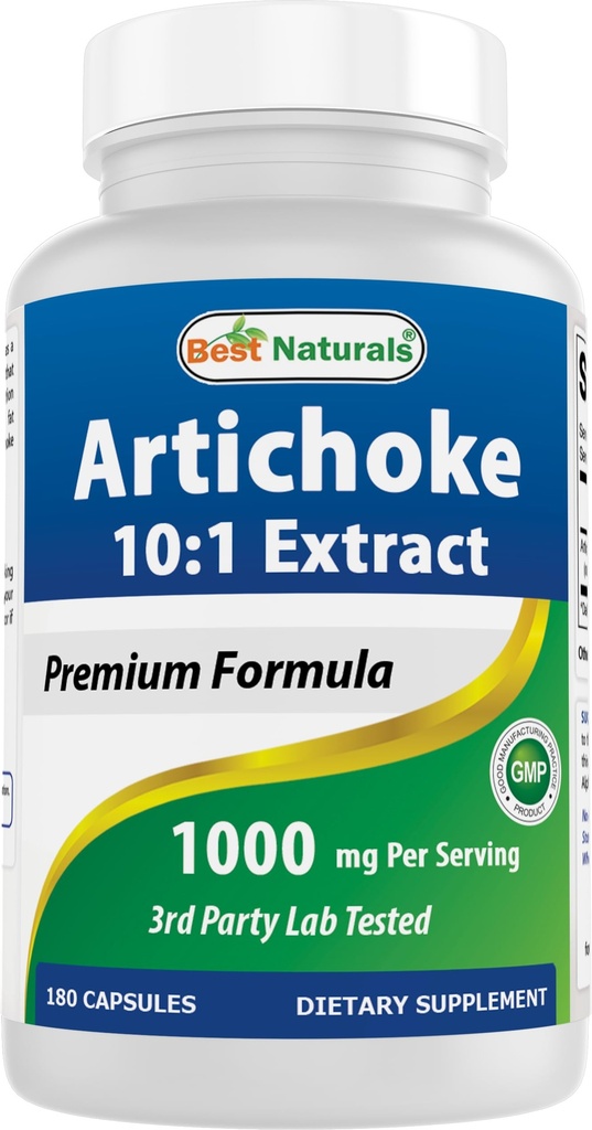 Bedste Naturals Artichoke Extract 1000 mg per Servering - 3. part Lab Testet - 180 kapsler