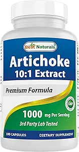Bedste Naturals Artichoke Extract 1000 mg per Servering - 3. part Lab Testet - 180 kapsler