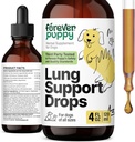Forever Puppy Lung Support Drops til hunde - Respiratory Health Supplements - Mullein Leaf & Echinacea Herb til lunger - flydende hund vitaminer og kosttilskud - Sukker & Alkohol- Gratis tinktur - 4 fl oz