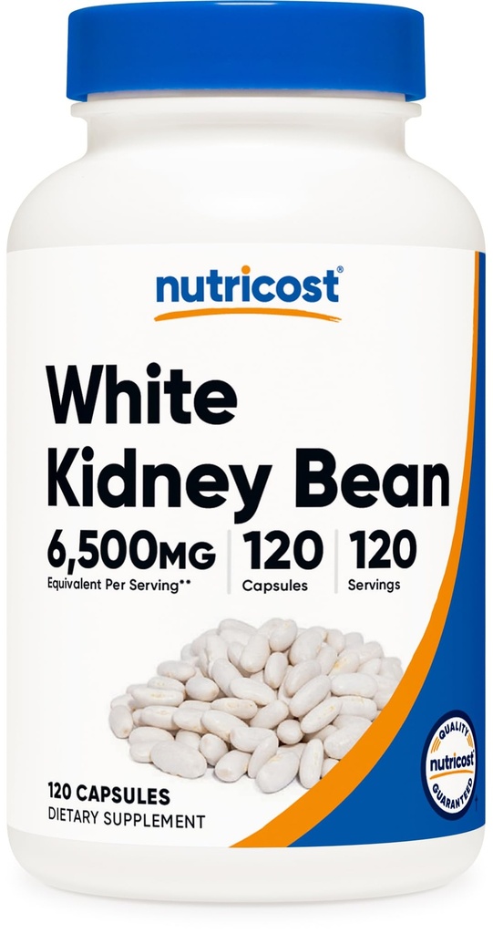Nutricost White Nyre Bønner Kapsler 6,500mg Ækvivalent, 120 Kapsler - Vegetariske Caps, Gluten Free og GMO Free