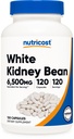 Nutricost White Nyre Bønner Kapsler 6,500mg Ækvivalent, 120 Kapsler - Vegetariske Caps, Gluten Free og GMO Free