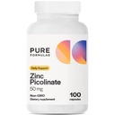 PureFormulas Zink Picolinate 50 mg - Immunitet & Hormonum Support - Biotilgængelig 50 mg Zink supplement 100 kapsler