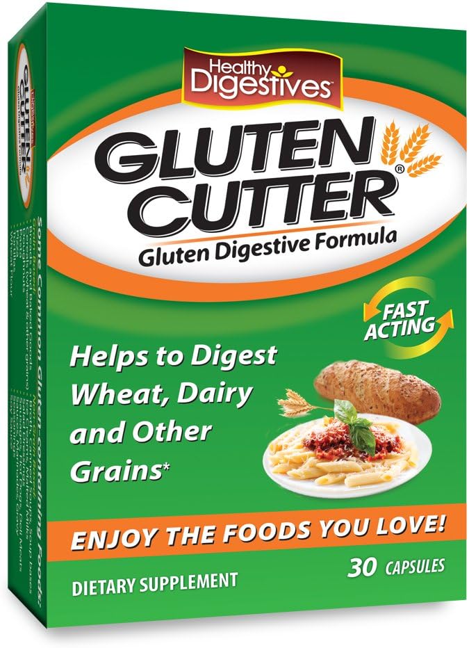 Sunde fordøjelsesmidler Gluten Cutter Enzyme Formel - Hjælper forbedre dine organer Gluten fordøjelse og assist i Breaking Down Hvede, Dairy og andre korn - Kapsler - 30 Servering