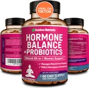 Hormonbalance + Probiotika til Women- Natural Menopause Relief, Weight Management, Bloating, Hot Flashs, PMS Note 124; Organic Maca, Chasteberry, Dong Quai & Black Cohosh