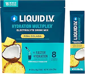 Liquid I.V. ® Hydration Multiplier - Pina Colada Note 124; Elektrolyte Powder Drink Mix Blandet 124; 1 pakke (16 Servere)