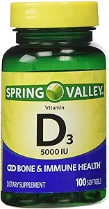Spring Valley - D3- vitamin 5000 IE, 100 Softgels