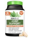 Zenwise Health Joint Support Supplement med Glucosamine Chondroitin MSM, Curcumin & Sulfate - Fælles sundhed for kvinder & mænd - Mobilitet og fleksibilitet Support til Knee, Cartiage & Bone - 90 Greve
