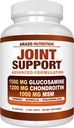 Arazo Nutrition Glucosamine Chondroitin Turmeric Msm Boswellia - Joint Support Supplement for Relief 60 Capsules for Bones, Back, Knees, Hands (60 Capsules)