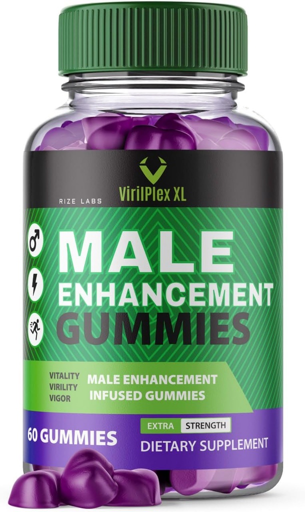 VirilPlex XL Mandlige Performance Gummies, Premium Formel for sundhed og velvære, VirilPlex XL for mænd Gummys at levere Peak Performance Fordele, VirilPlexXL Gomitas (60 Gummies)