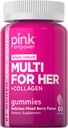 PINK Multivitamin Gummies for Women against 124; Non- GMO & Gluten Free against 124; Plus Collagen & Biottin Measure 124; Blandet Berry Flavor