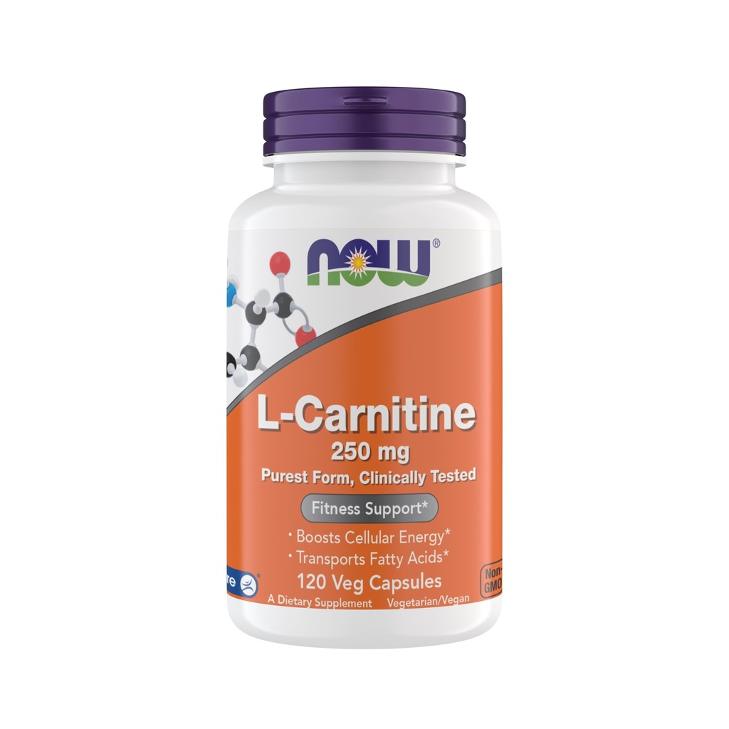 Nu Kosttilskud, L- Carnitin 250 mg, Pure Form *, Aminosyre *, Fitness Support *, Metabolic Support 120 Vegetariske Kapsler, Gluten Free, Vegan, Kosher, Non- GMO