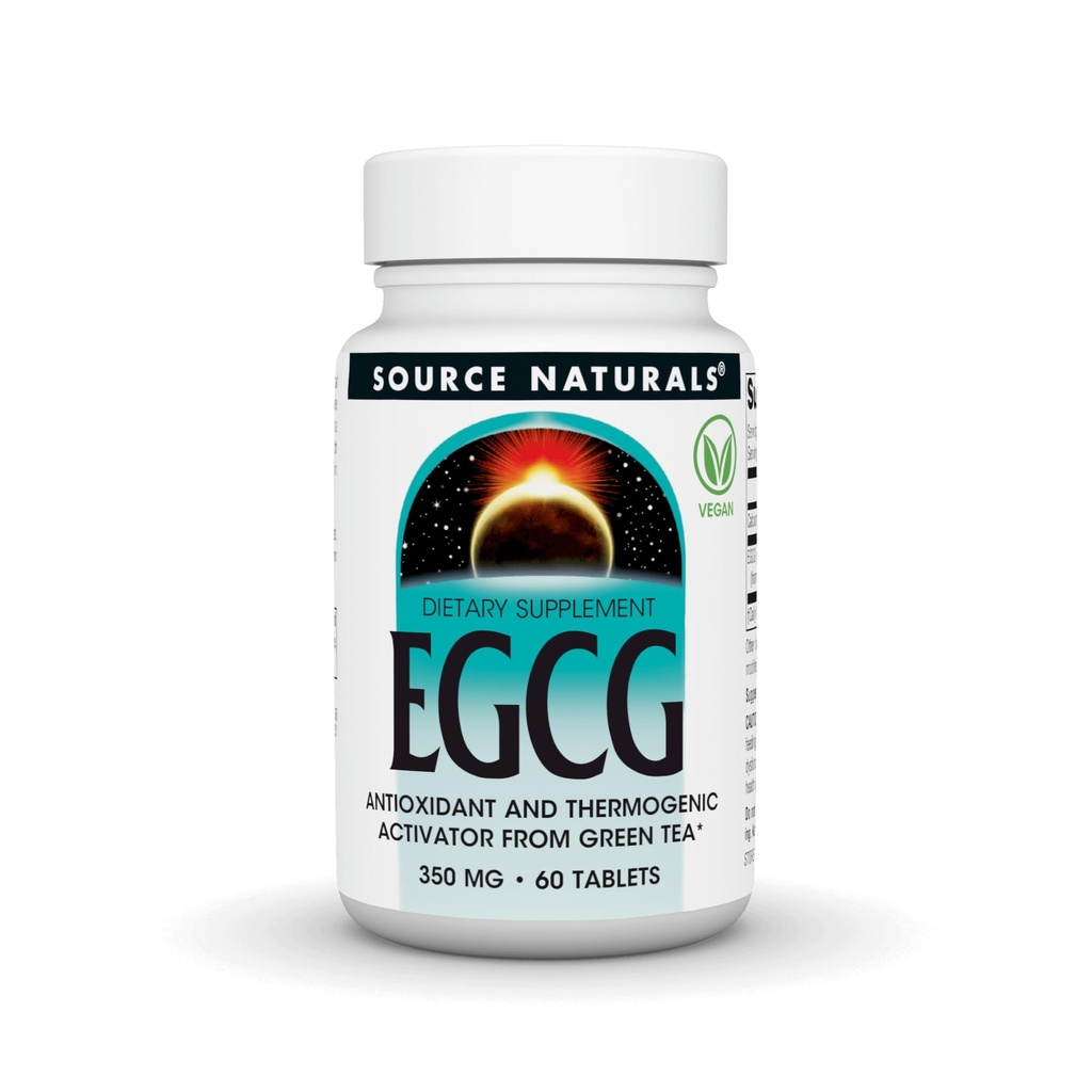 Source Naturals EGCG, Antioxidant og Thermogen Aktivator fra Green Tea, 350 mg - 60 tabletter