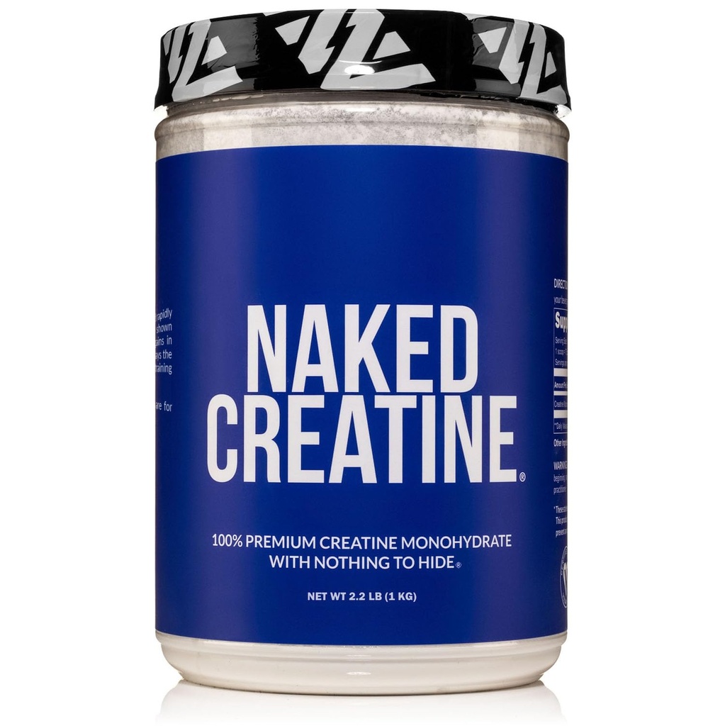 NAKED Pure Mikroniseret Creatin Monohydrat - 200 Servere, 1.000g Bulk - NSF Certificeret, Vegan, Non- GMO, Gluten & Soy Free - Muscle Building, Strength Training, Gym & Fitness Supplement