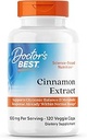 Doctor's Best Cinnamon Extract with CinSulin, Supports Glycemic Balance & Metabolic Response Already Within Normal Range, Non-GMO, Gluten Free, Soy Free, Vegan 120 Veggie Caps
