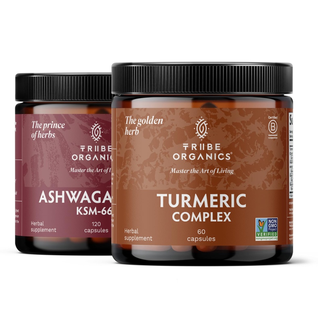 TRIBE ORGANICS Balance Duo - KSM- 66 Ashwagandha 120ct + gurkemeje C3 Complex 120ct