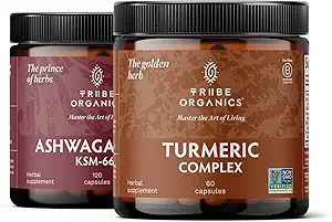 TRIBE ORGANICS Balance Duo - KSM-66 Ashwagandha 120ct + Turmeric Curcumin C3 Complex 120ct