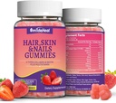 2 pakke hår hud og negle gummier med biotin kollagen vitaminer til kvinder - støtte sundt hår, hud & negle - 120 Greve