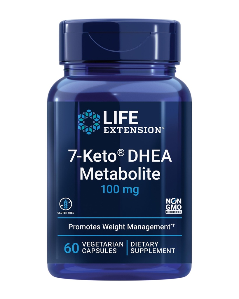 Life Extension 7-Keto DHEA Metabolit - Crank Up Your Fat- Burning Furnace - Non-GMO - Gluten- Free - 100 Mg - 60 Vegetariske Kapsler