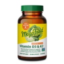 MegaFood D3 5000 IE (125 mcg) - Vegetarisk Kosttilskud med vitamin D3 K2 - Understøtter knogler, tænder, muskler og immunforsvar - Certificeret ikke- GMO - 120 Mini kapsler, 120 Servere