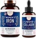 WINDSOR BOTANICALS Flydende kollagen og jern til kvinder Beaty og Wellness Bundle