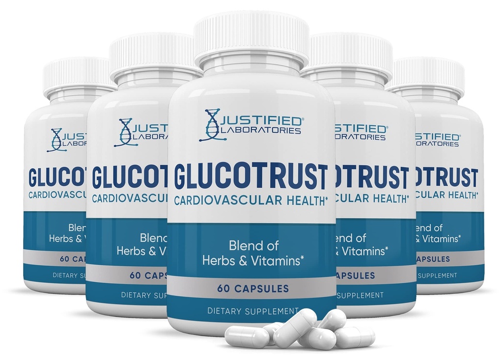 Godkendte laboratorier (5 Pack Glucotrust Avanceret formel supplement piller 300 kapsler