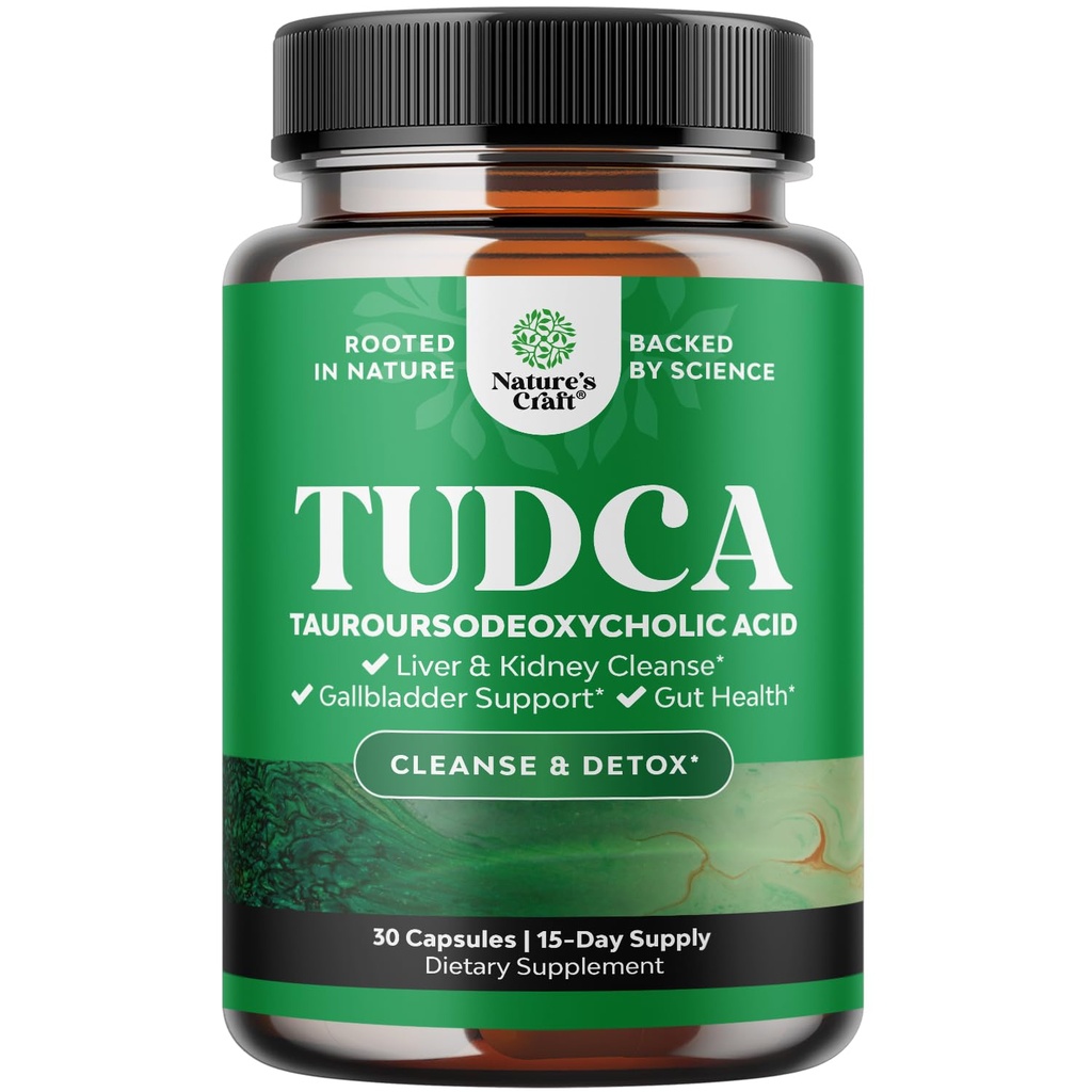 Advanced Bile Salt TUDCA Supplement - Ekstra styrke TUDCA 500mg per servering Bile Salte til Gallablære Nyre og Lever Support - Høj renhed Tauro Ursodeoxycholsyre Lever og Gallablære Cleanse