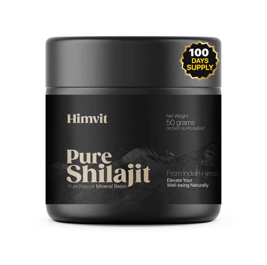 Pure Himalayan Organic Shilajit Report Super høj potens for mænd & kvinder Fulvic Acid & Trace Minerals Humanic Acid Supplement Resin 124; Understøtter energi, Metabolisme & Immunity