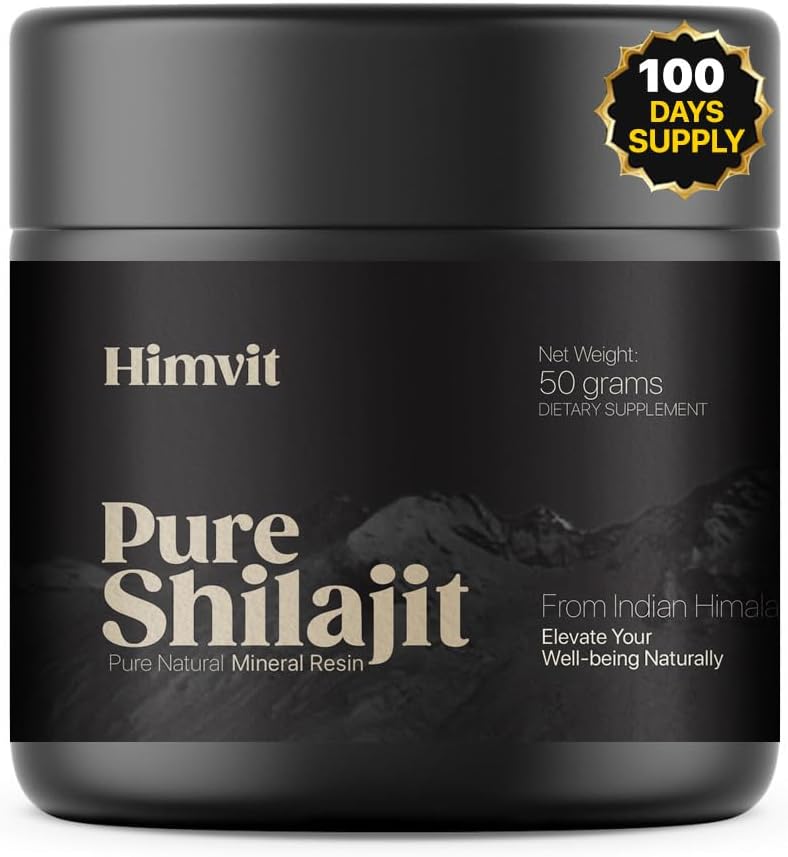 Pure Himalayan Organic Shilajit Resin with Lab Report Super high Potency for Men & Women Fulvic Acid & Trace Minerals Humic Acid Supplement Resin| Supports Energy, Metabolism & Immunity| 50 Grams