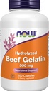 Now Foods Supplements, Beef Gelatine 550 mg, Hydrolyseret, Nutritional Support, 200 Kapsler