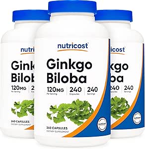 Nutricost Ginkgo Biloba 120mg; 240 kapsler (3 flasker)