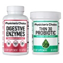 Lægens CHOICE - Beat Bloat + Support Weight Management Bundle: Digitale enzymer + Thin- 30 Probiotisk