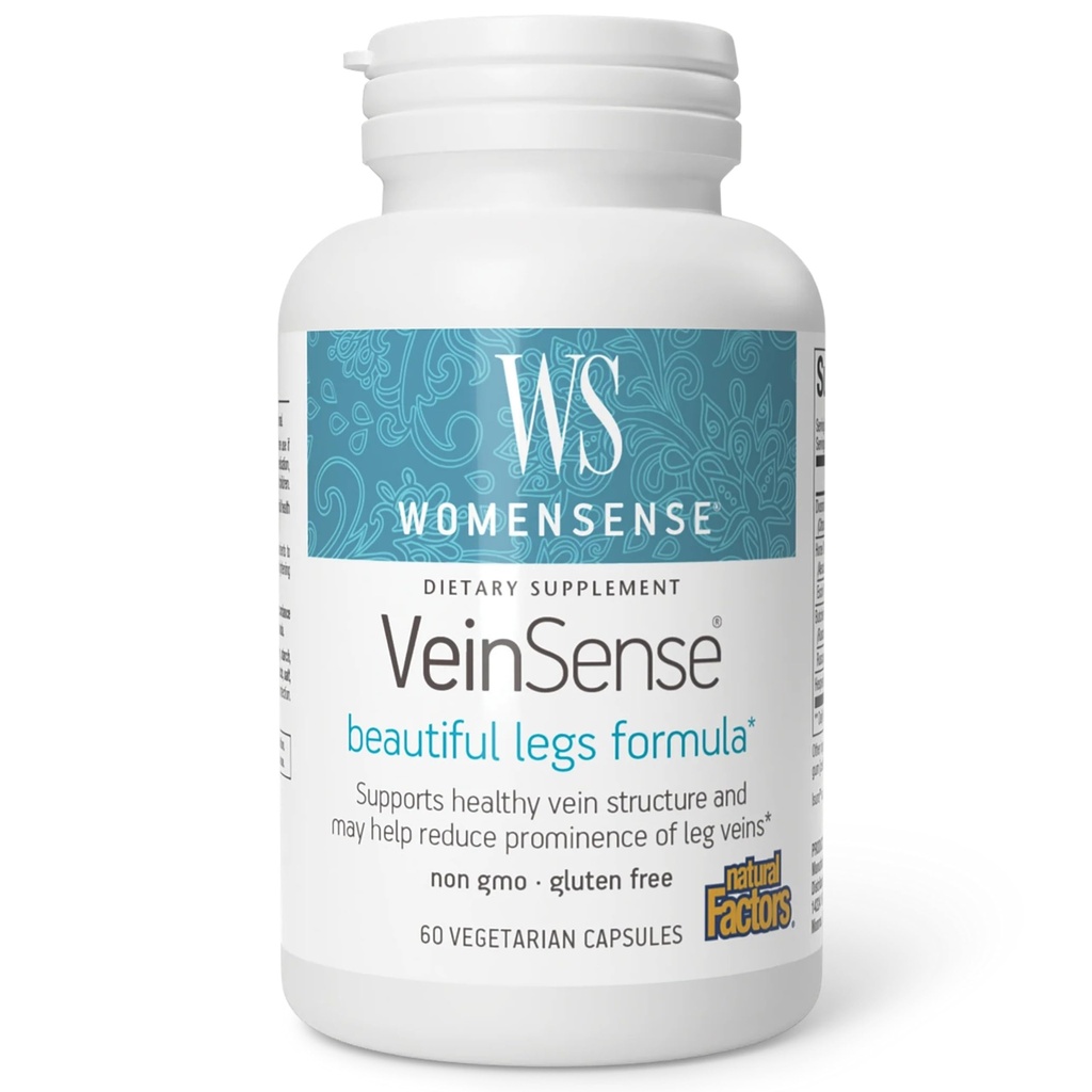 WomenSense VeinSense af naturlige faktorer, skønhed supplement til støtte sunde Veins og smukke ben, Vegan, non-GMO, 60 kapsler (20 portioner)