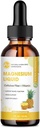 M tommer Magnesium Glycinat Flydende, Høj Absorption Magnesium Flydende Drops med Cellulose Fiber, Bromelain, B6-vitamin, C, D, zink, Magnesium supplement til børn og voksne, Ananaskarm, 1 pakke