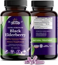 Black Elderberry Kapsler 124; 180 Greve Budding 124; Sambucus Elderberry Vitamin, Non- GMO, Gluten Free, Organic Elderberry Extract Sambucus Nigra