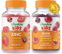 Lifeable Zinc Kids + Iron & Vitamin C Kids, Gummies Bundle - Great Tasting, Vitamin Supplement, Gluten Free, GMO Free, Chewable Gummy