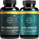 Magnesiumtillæg og immunforsvar Kosttilskud til kvinder og mænd efter Primal Høst - fælles støttekapsler og probiotika + Zink + Vitamin Complex Pills Bundle