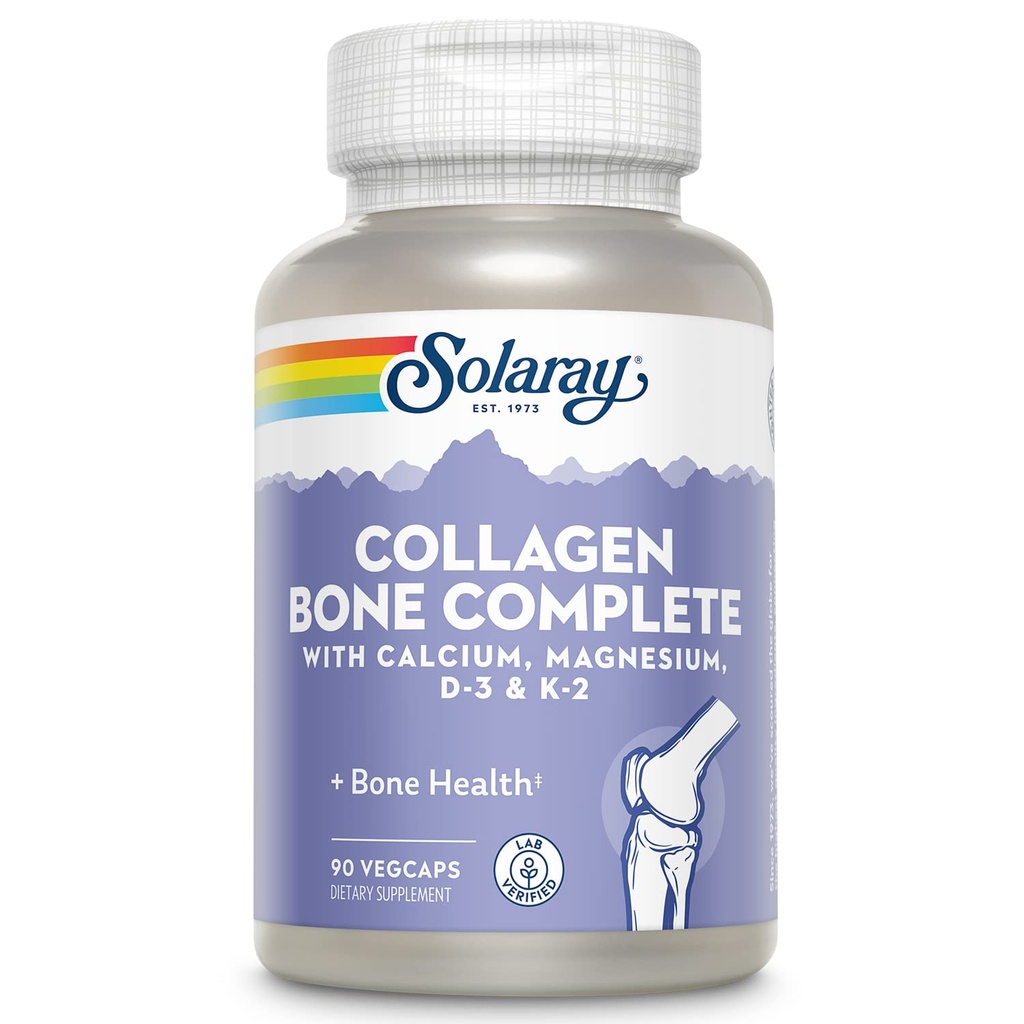 SOLARAY Collagen Bone Complete Note 124; Advanced Bone Matrix Formel med Plant Calcium & Magnesium